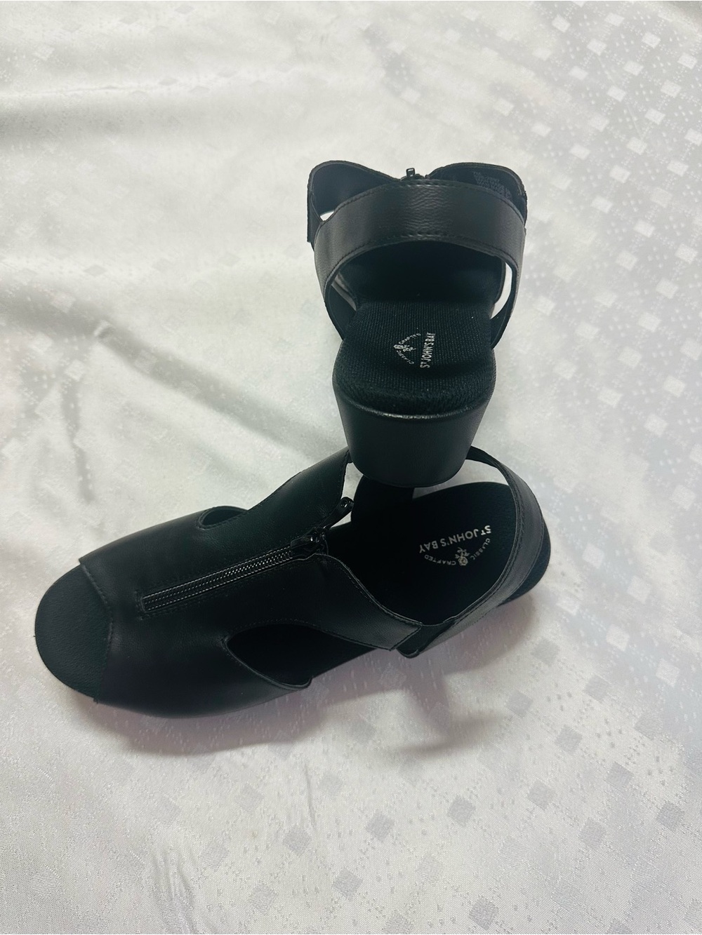 St. John's Bay Black Comfort Wedge Sandals with Ankle Strap. New inbox.